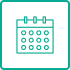 Calendar icon in a teal outlined square